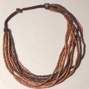 Multilayer Brown Beaded Necklace